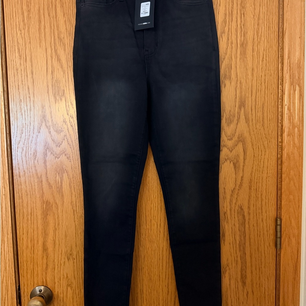 Fashion Nova Women's Dark Black Skinny Jeans